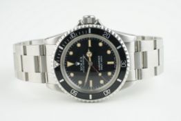 GENTLEMENS ROLEX OYSTER PERPETUAL SUBMARINER WRISTWATCH REF. 5513 CIRCA 1986, circular black gloss