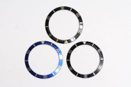 3x 1980s-1990s Rolex bezel inserts