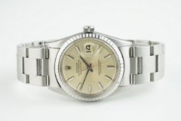 GENTLEMENS ROLEX OYSTER PERPETUAL DATEJUST WRISTWATCH REF. 1603 CIRCA 1966, circular silver dial