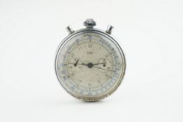 VINTAGE CORD CRHONOGRPAH POCKET WATCH, circular twin register dial with arabic numeral hour