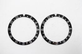 2x 1980s-1990s Rolex bezel inserts