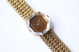 LADIES 18CT VACHERON CONSTANTIN TIGERS EYE DIAL, octagonal tigers eye dial, rock crystal and 18ct