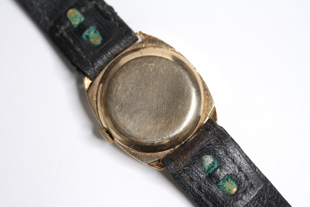 VINTAGE 9CT MANUAL WIND WATCH STERILE DIAL CIRCA 1940s, circular champagne dial with arabic - Image 2 of 4