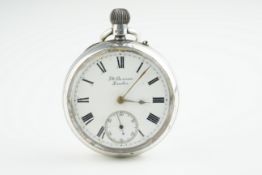 ANTIQUE J.W. BENSON SILVER POCKET WATCH CIRCA 1901, circular white dial with roman numeral hour