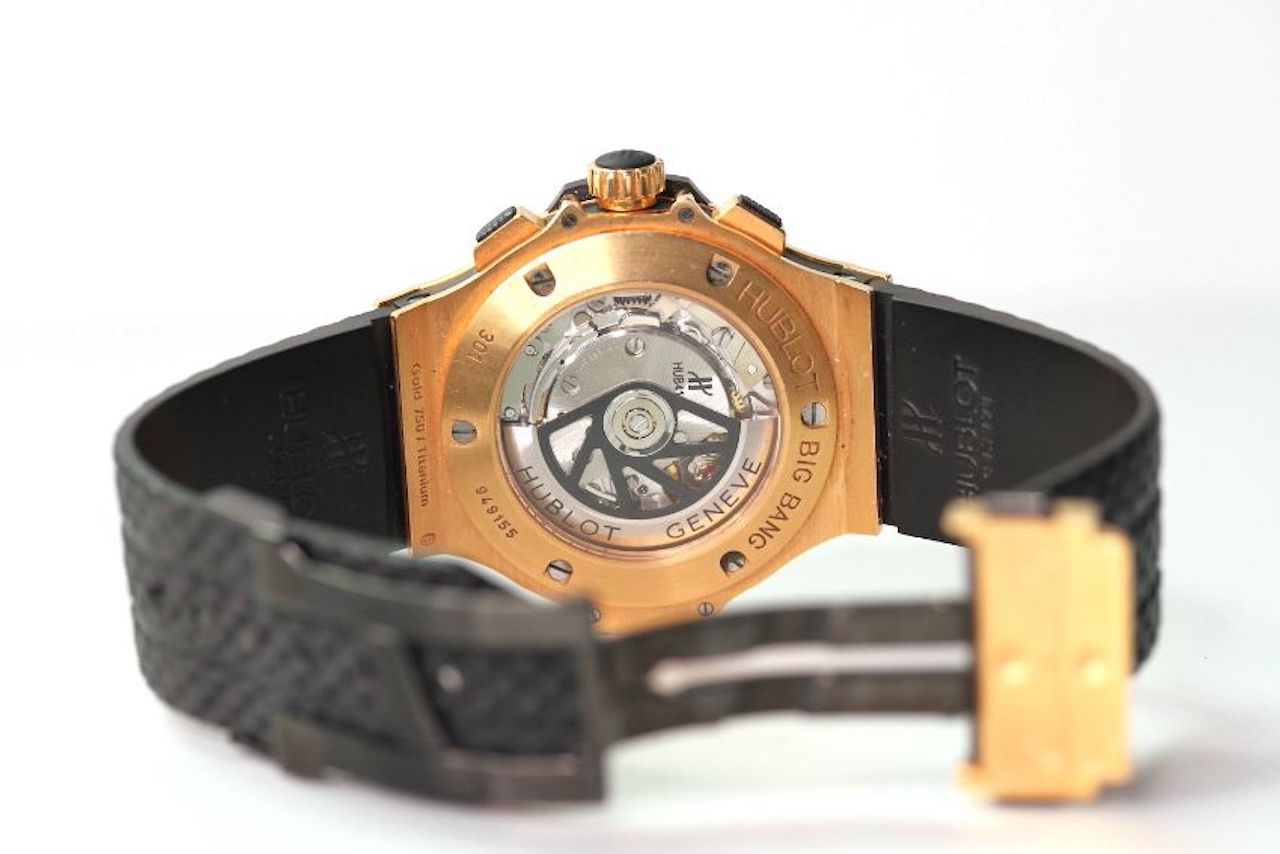 GENTLEMAN'S HUBLOT BIG BANG 18CT GOLD CERAMIC CHRONOGRAPH REF 301.PB.131.RX WITH BOX AND PAPERS, - Image 4 of 4