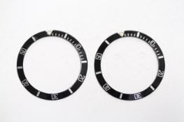 2x 1980s-1990s Rolex bezel inserts