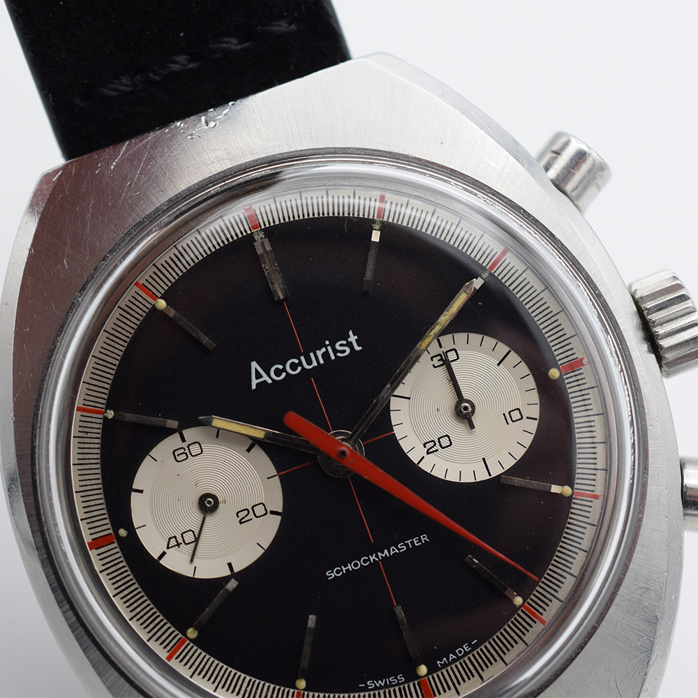 GENTLEMAN'S VINTAGE ACCURIST SHOCKMASTER CROSSHAIR DIAL CHRONOGRAPH, LANDERON 248, CIRCA. 1960S, - Image 5 of 7