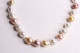Southsea & Pink Freshwater Pearl Necklace, 18ct white gold diamond set clasp, approximate total