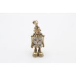 9ct gold diamond & garnet articulated clown pendant (4.6g)