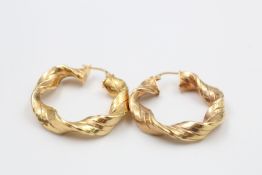 9ct gold twisted hoops (5.1g)
