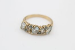 9ct gold topaz & white sapphire dress ring (2.8g)