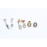 3 x 9ct gold gemstone earrings inc. opal, topaz, white gold (4.7g)