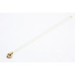9ct gold vintage ruby solitaire circle drop pendant necklace (3.3g)