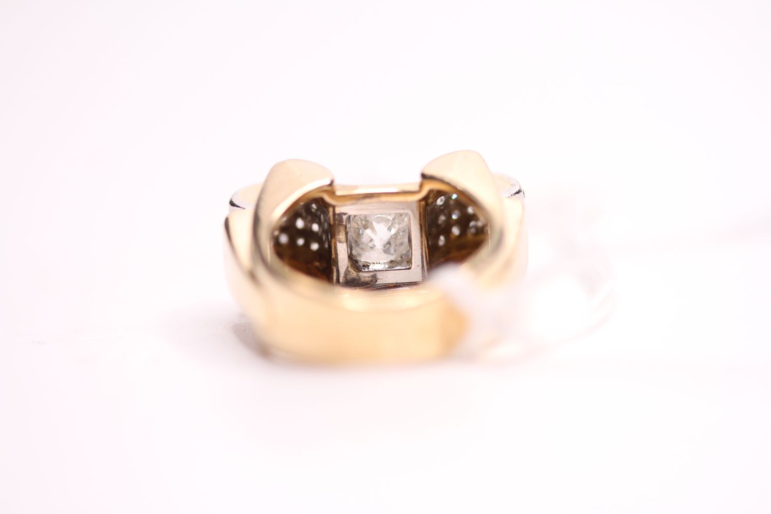 French Diamond Scroll Top Ring, size K. - Image 4 of 4