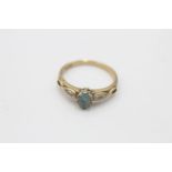 9ct gold vintage topaz & diamond seven stone dress ring (2.4g)