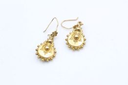 9ct gold vintage sun drop earrings (1.7g)
