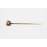 9ct gold antique diamond floral lapel pin (1.6g)