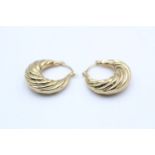 9ct gold croissant hoop earrings (3.1g)