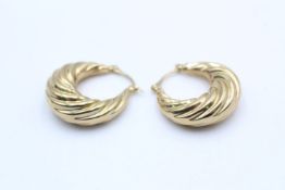 9ct gold croissant hoop earrings (3.1g)