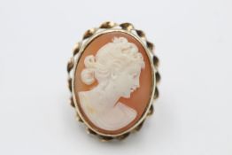 9ct gold vintage cameo cocktail ring (7.7g)