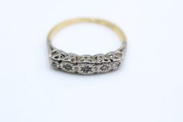 18ct gold & platinum vintage diamond five stone ring (2.7g)