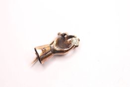 Diamond Hand Pin Brooch, approximately 22 x 9mm