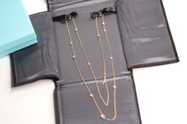 18CT TIFFANY & CO ELSA PERETTI DIAMOND LONG NECKLACE WITH BOX, 18ct rose gold long necklace by