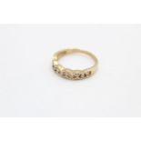 9ct gold diamond wave channel setting ring (2g)