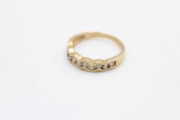 9ct gold diamond wave channel setting ring (2g)