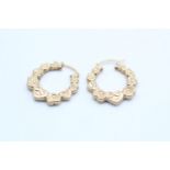 9ct gold vintage hearts knot hoop earrings (1.7g)