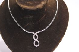 Stone Set Necklace, stamped 925 sterling silver G&TJ, 16.2g, approximately 16 inches