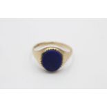 9ct gold vintage lapis lazuli signet ring (2.7g)