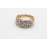 9ct gold diamond pave setting ring (4.1g)