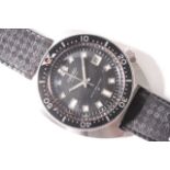VINTAGE SEIKO AUTOMATIC DIVERS WATCH REFERENCE 6105 8000, circular black dial with block luminous