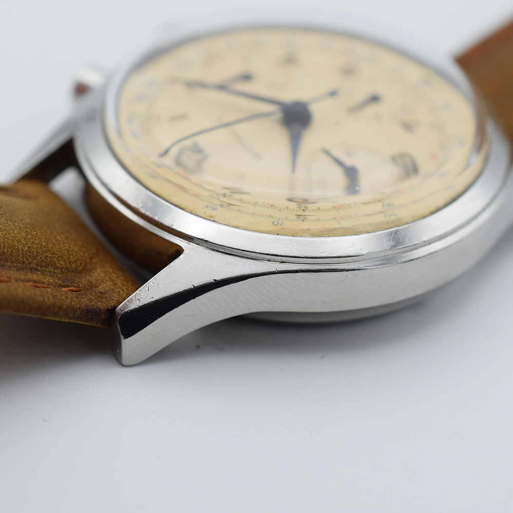 GENTLEMAN'S VINTAGE WITTNAUER CHRONOGRAPH VALJOUX 72, REF. 6002/5, CIRCA. 1950S, circular patina'd - Image 9 of 9