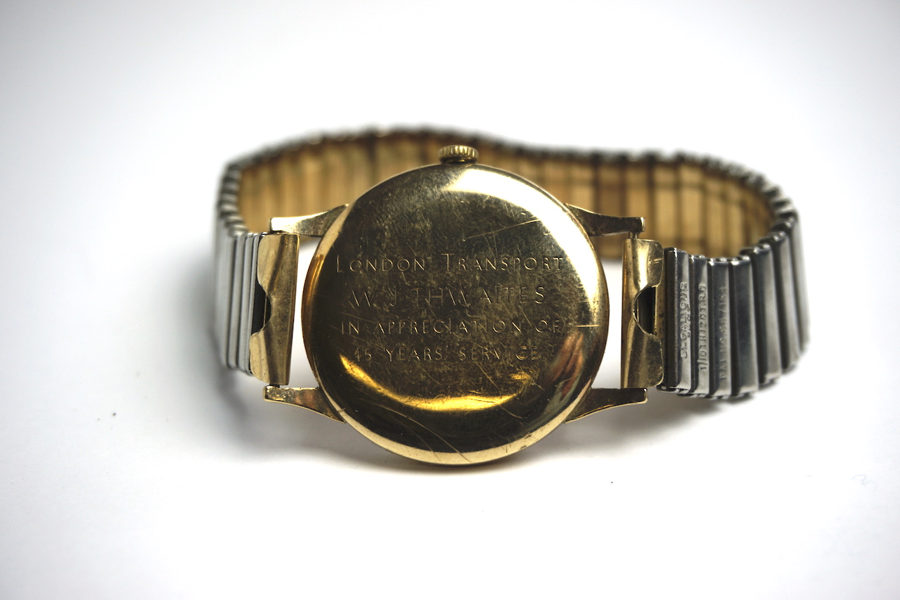 VINTAGE 9CT TUDOR MANUAL WIND WRIST WATCH, circular cream dial with arabic numeral hour markers, - Image 2 of 2