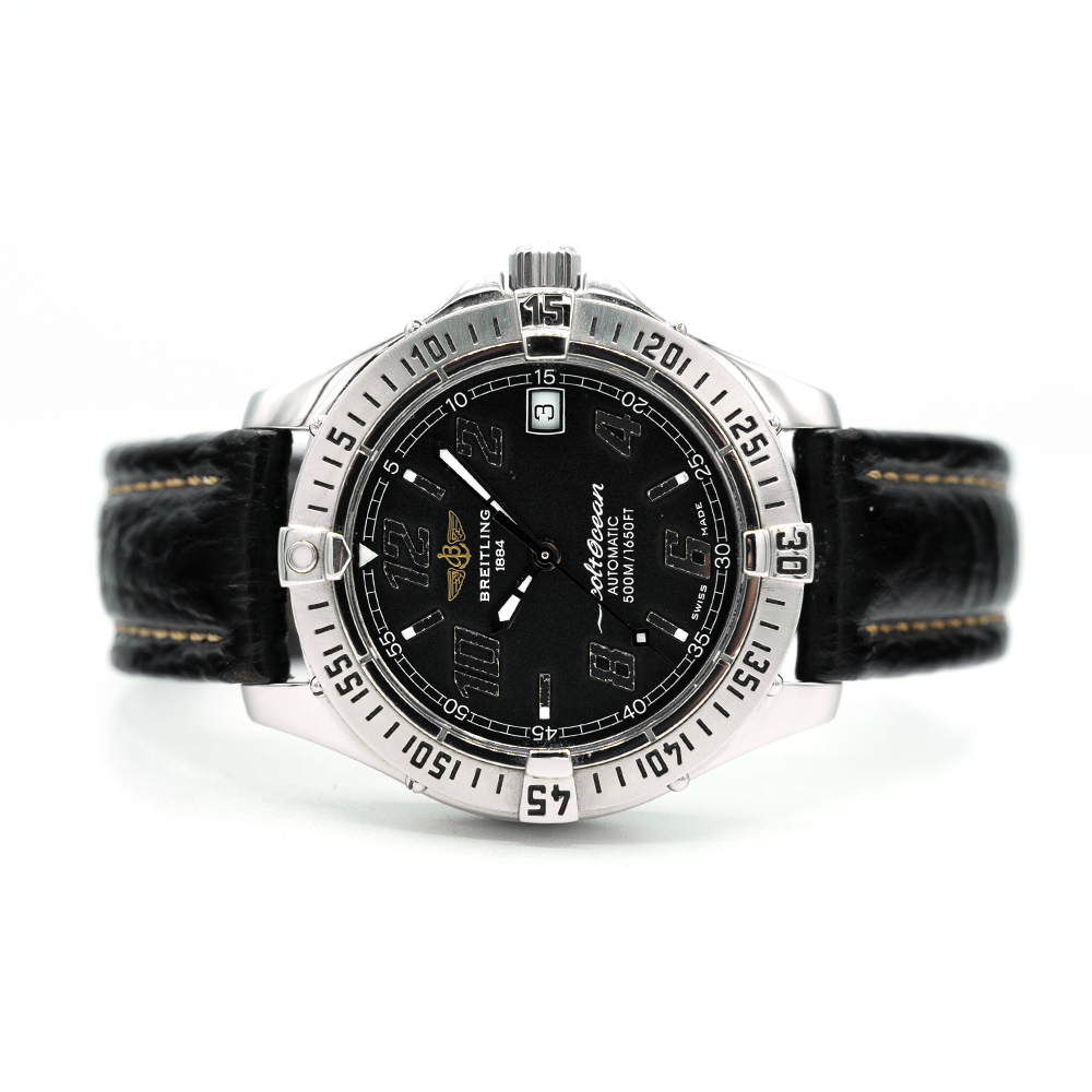 GENTLEMAN'S BREITLING COLT OCEAN AUTOMATIC BLACK, REF. A17350, SEPTEMBER 1999 BOX AND PAPERS, 38MM