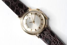 VINTAGE JAEGER-LECOULTRE MEMOVOX ALARM REFERENCE 3041, circular silver dial with baton hour markers,