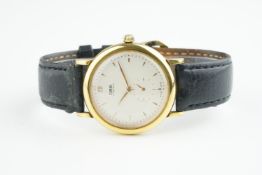 GENTLEMENS ORIS GOLD PLATED WRISTWATCH, circular two tone dial with gold hour markers and hands,