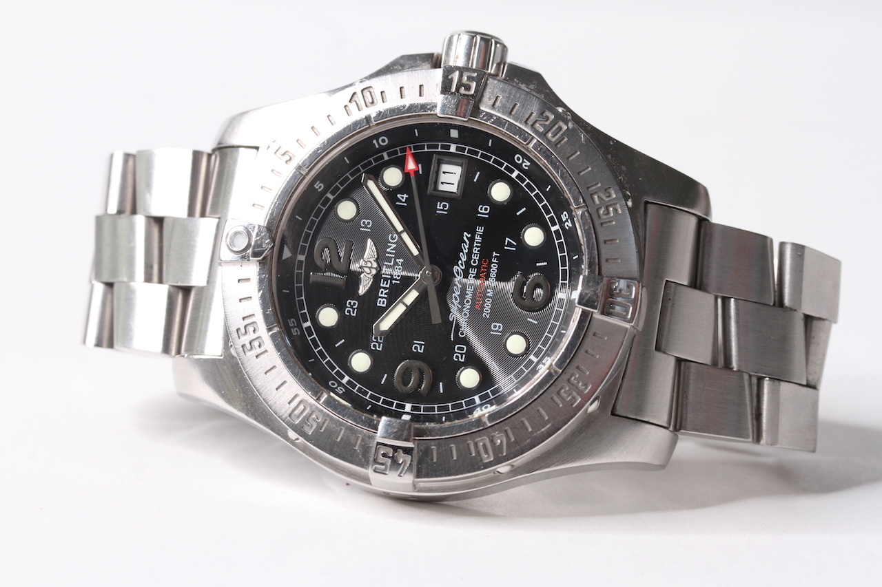 BREITLING SCUPEROCEAN STEELFISH REFERENCE A17390 BOX AND PAPERS 2008, circular black dial with - Image 4 of 5