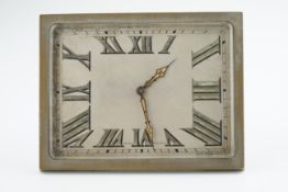 VINTAGE ART DECO MANTLE CLOCK, rectangular dial with roman numeral hour markers and hands,