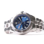 BREITLING SUPEROCEAN AUTOMATIC REFERENCE A17340, circular blue dial with luminous Arabic numerals,