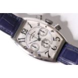 A VERY FINE FRANCK MULLER CHRONOGRAPH WRISTWATCH REFERENCE 5850 CC AT, tourneau dial with Arabic