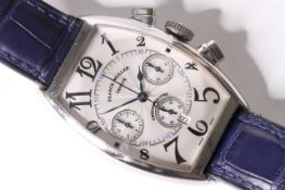 A VERY FINE FRANCK MULLER CHRONOGRAPH WRISTWATCH REFERENCE 5850 CC AT, tourneau dial with Arabic