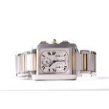 CARTIER CHRONOFLEX QUARTZ CHRONOGRAPH REFERENCE 2303, rectangular dial with Roman numerals, three