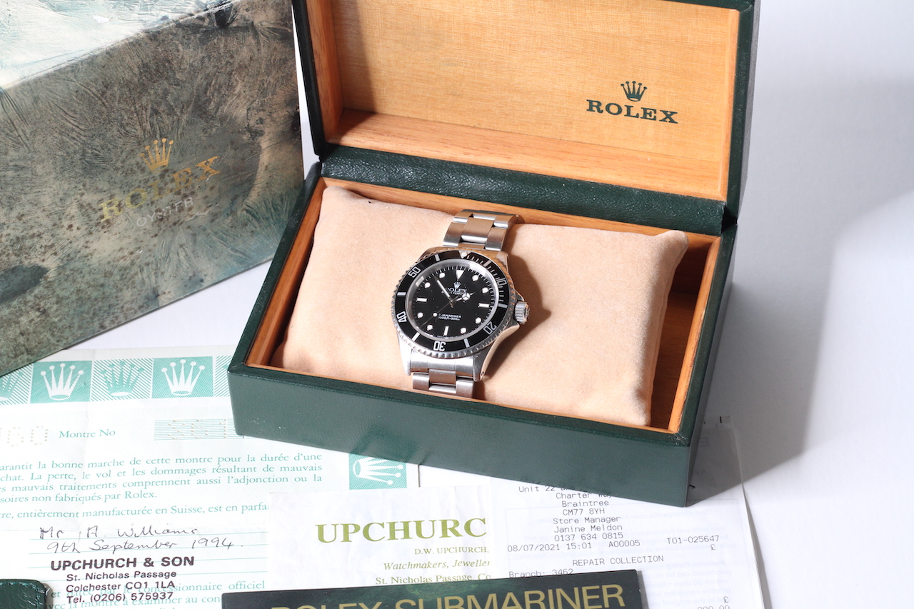 ROLEX OYSTER PERPETUAL SUBMARINER REFERENCE 14060 FULL SET CIRCA 1993 / 94, circular black dial, - Image 2 of 8