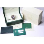 ROLEX DATEJUST WIMBLEDON DIAL STEEL AND GOLD STICKERS REFERENCE 116333 BOX AND PAPERS 2015, circular