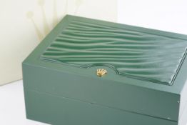 MODERN ROLEX BOX, green rolex box with outer box.*** Please view images carefully as they are part