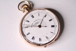 VINTAGE 9CT M.GREVES & CO POCKET WATCH, circular white dial with roman numeral hour markers, 48mm