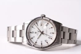 ROLEX OYSTER PERPETUAL DATE REFERENCE 1501 CIRCA 1978, circular white dial with roman numeral hour